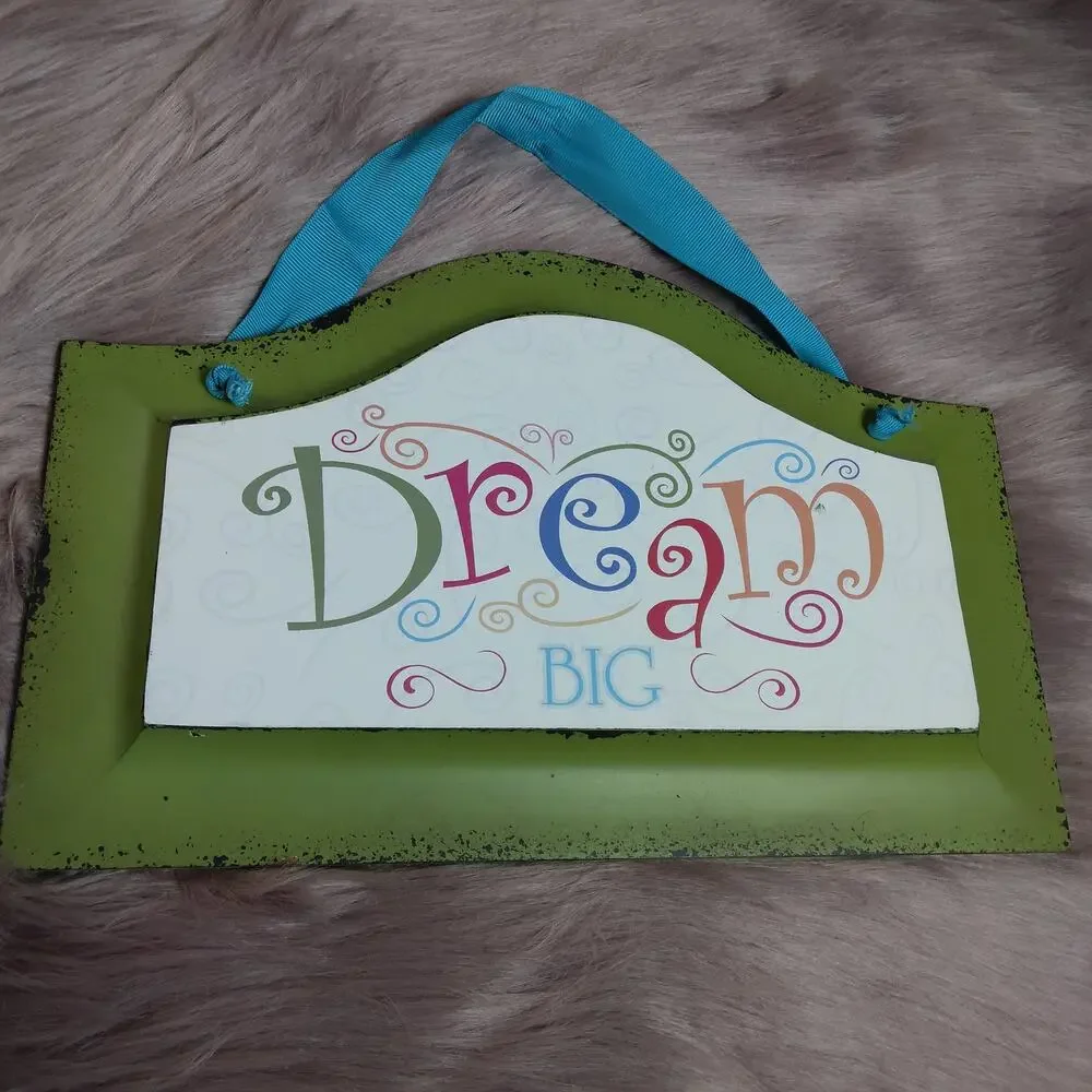 Hobby Lobby Dream Big Wall Graphic Sign Green Frame Colorful letters